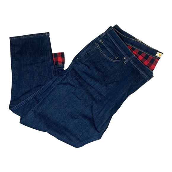 Carhartt 102729 474 Women's Original Fit Rugged Flex Flannel-Lined Jean 24w Reg - Picture 2 of 2